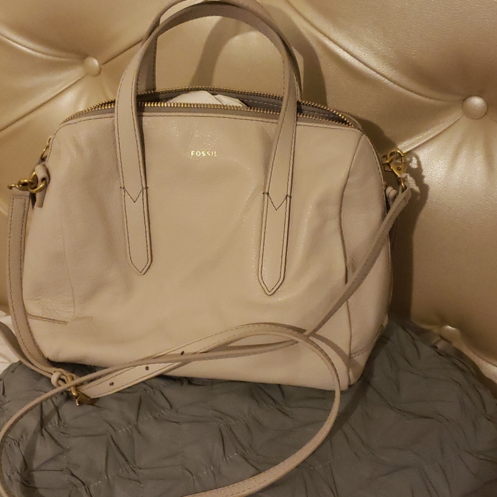 Fossil Sydney Satchel Mineral Gray New Purse